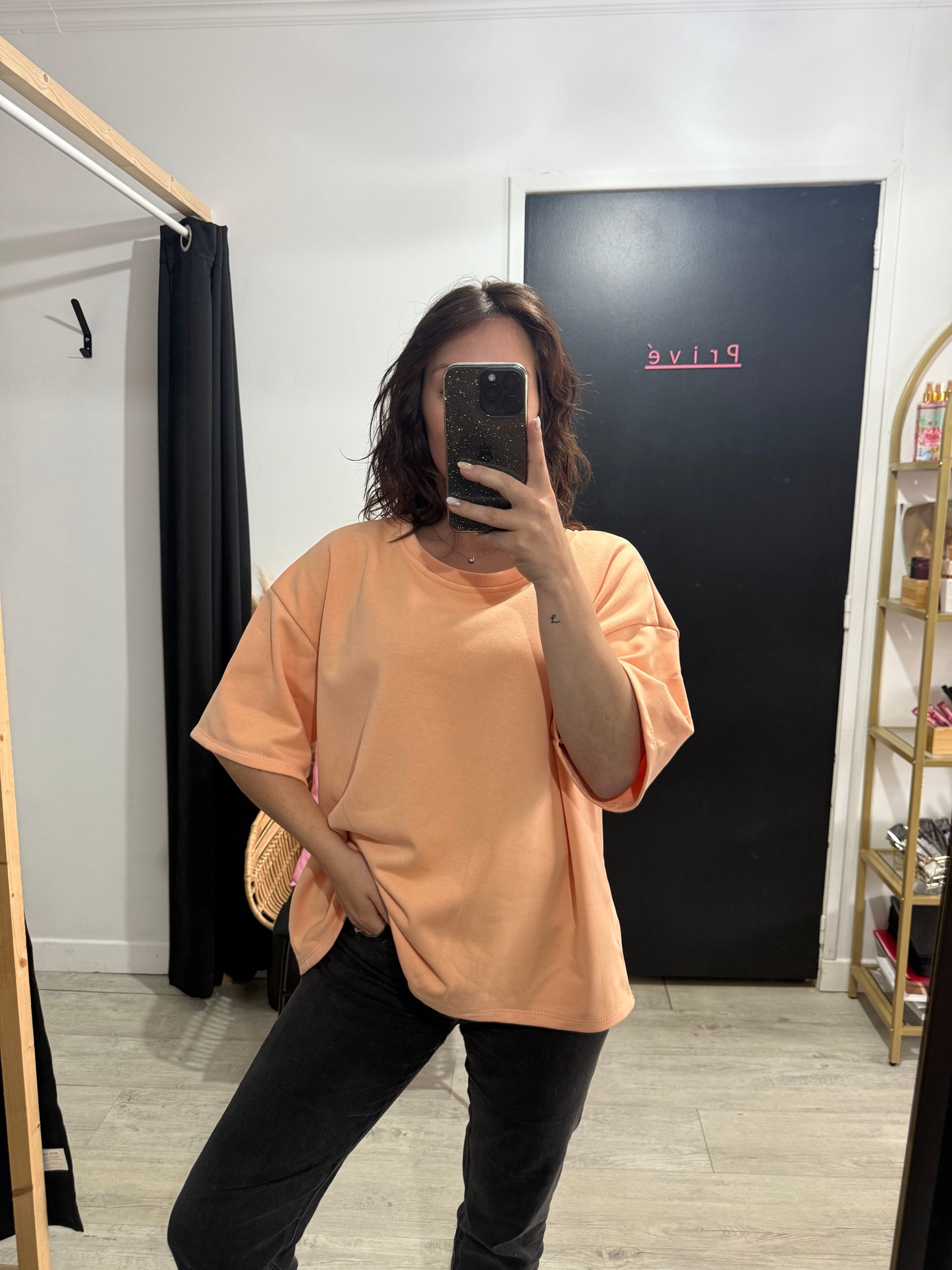 T shirt épais Camélia Orange