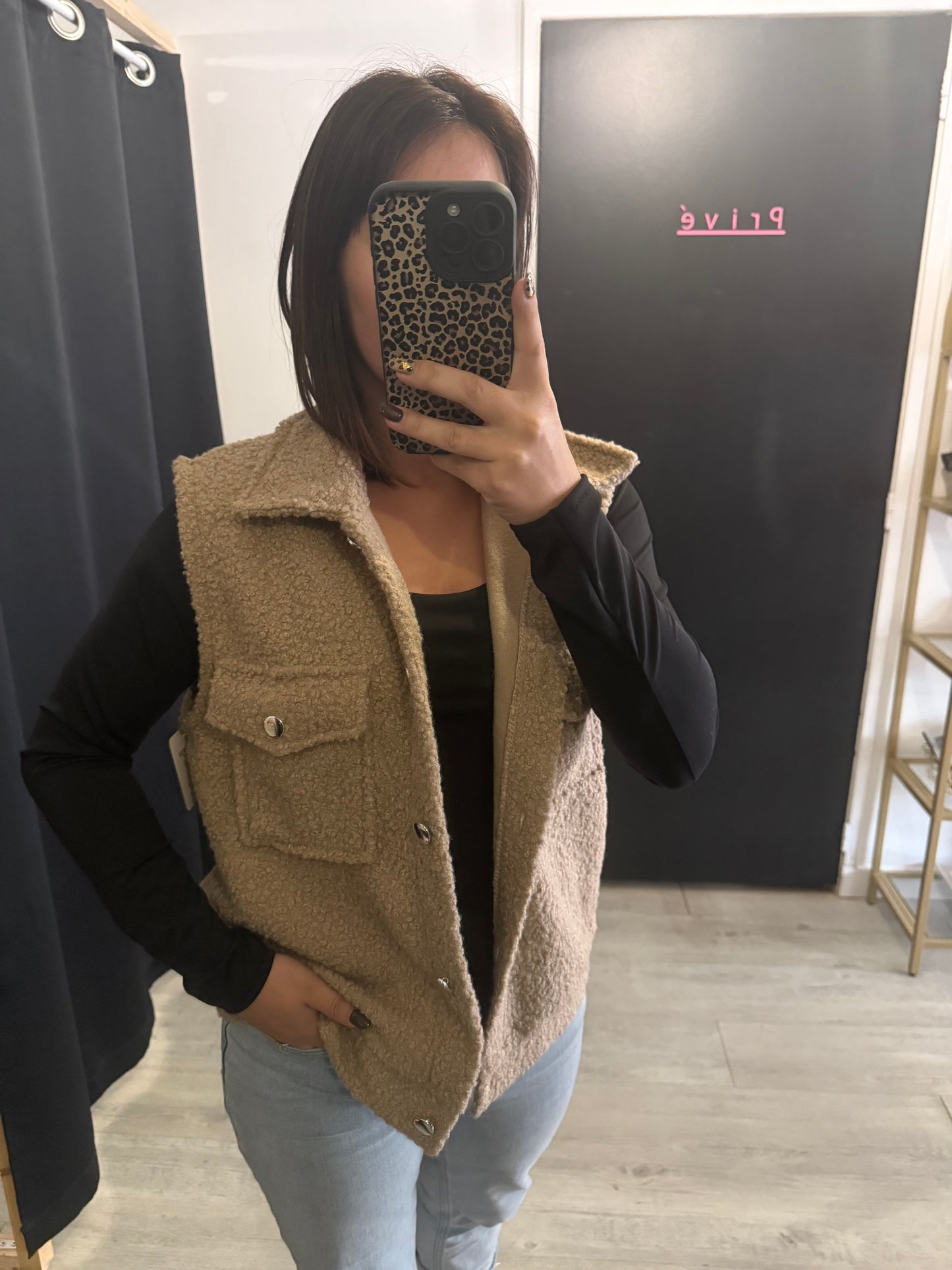 Gilet wil beige