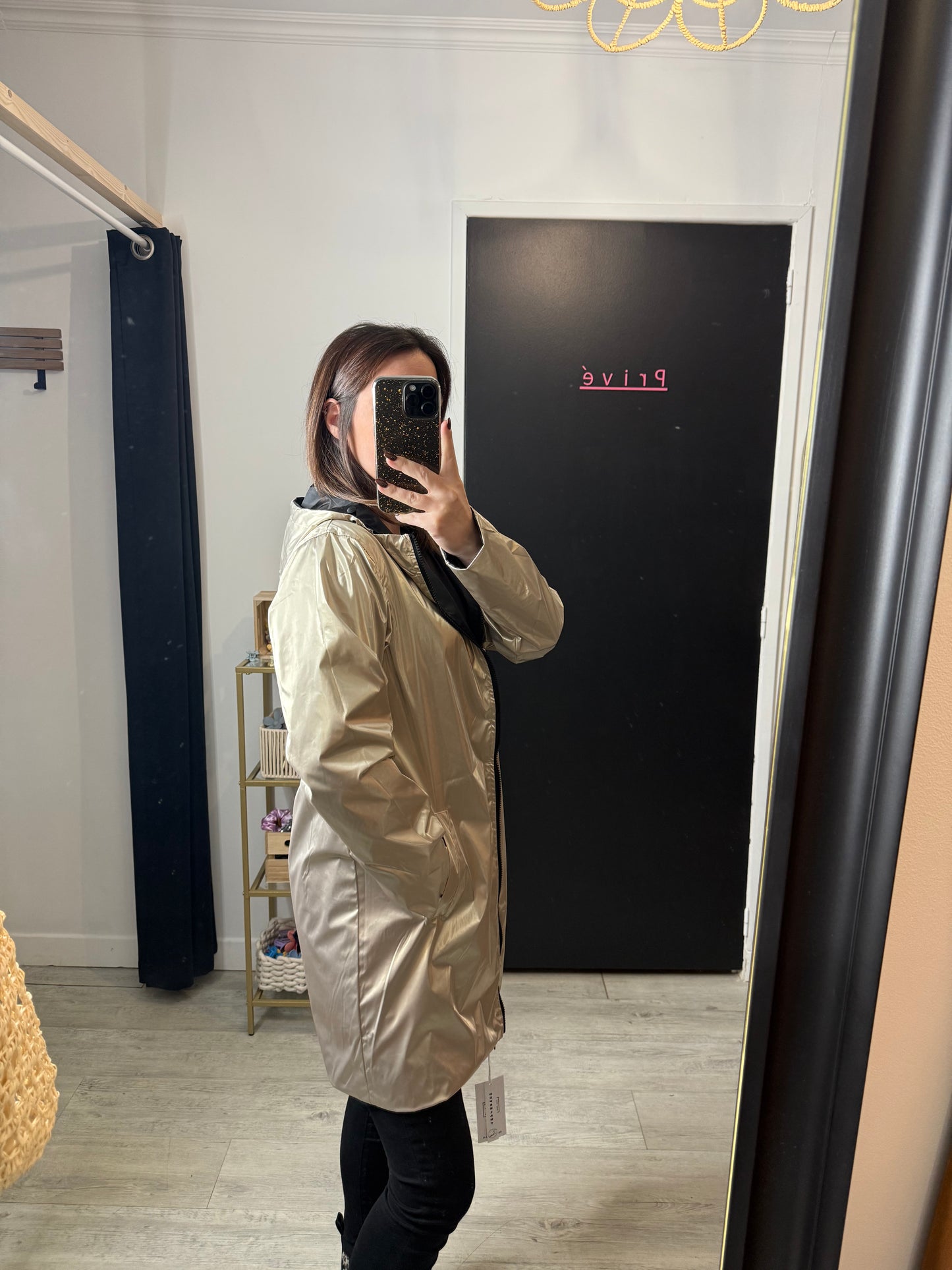 Parka Isa noir réversible doré