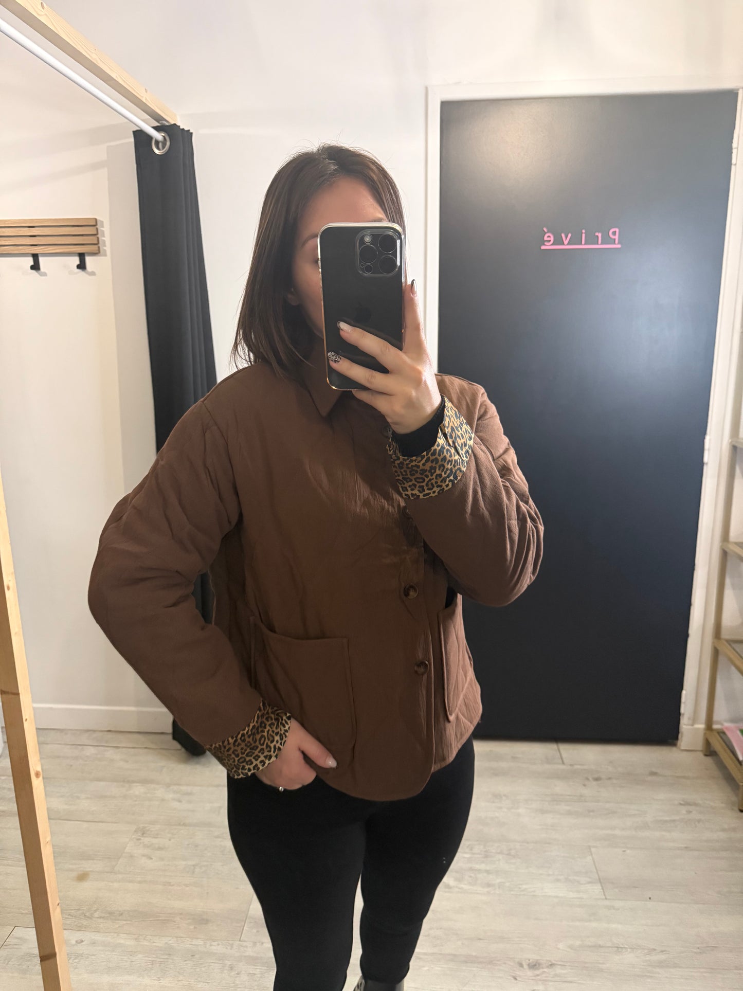 Veste manche léopard Lorie