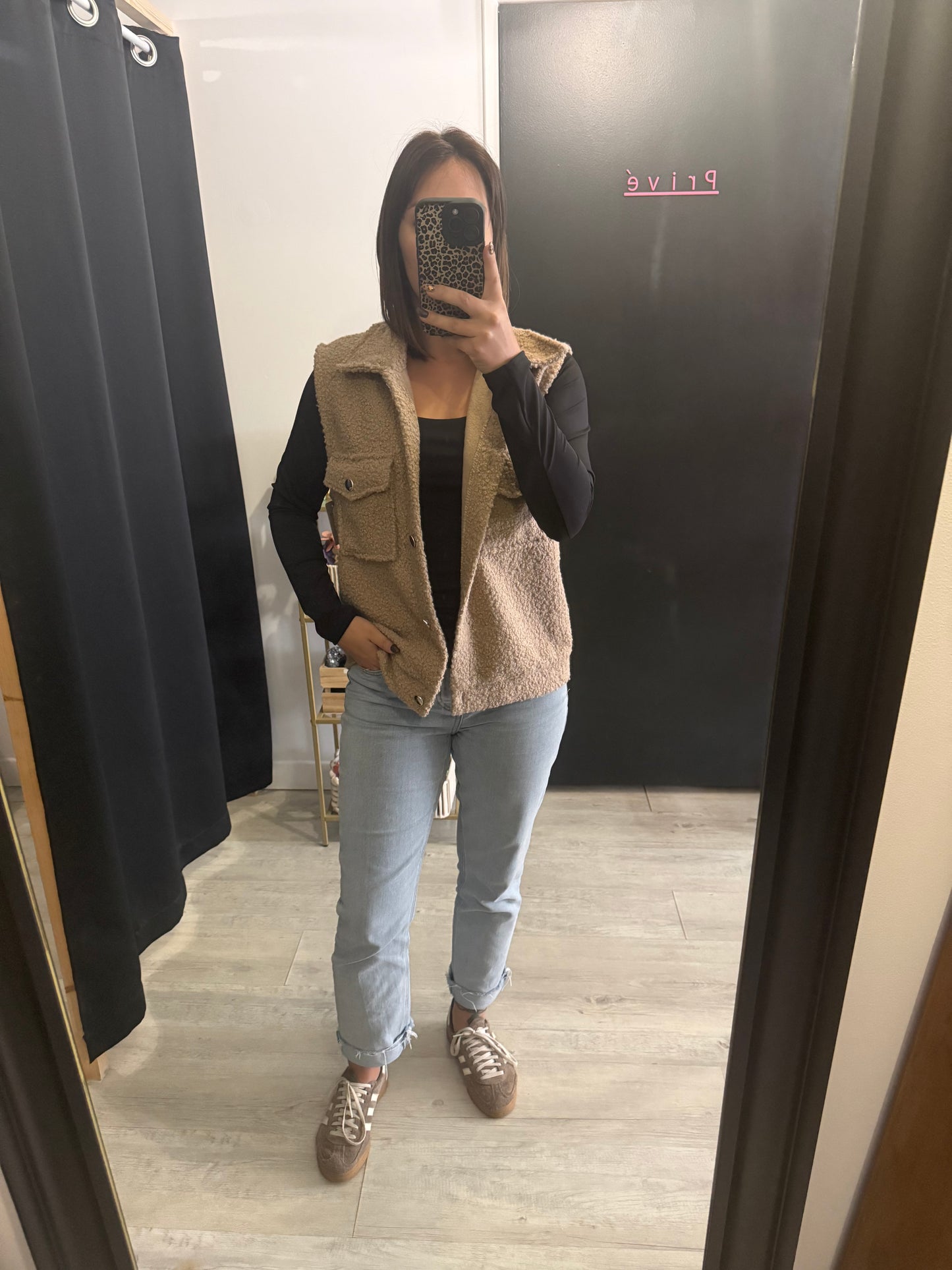 Gilet wil beige