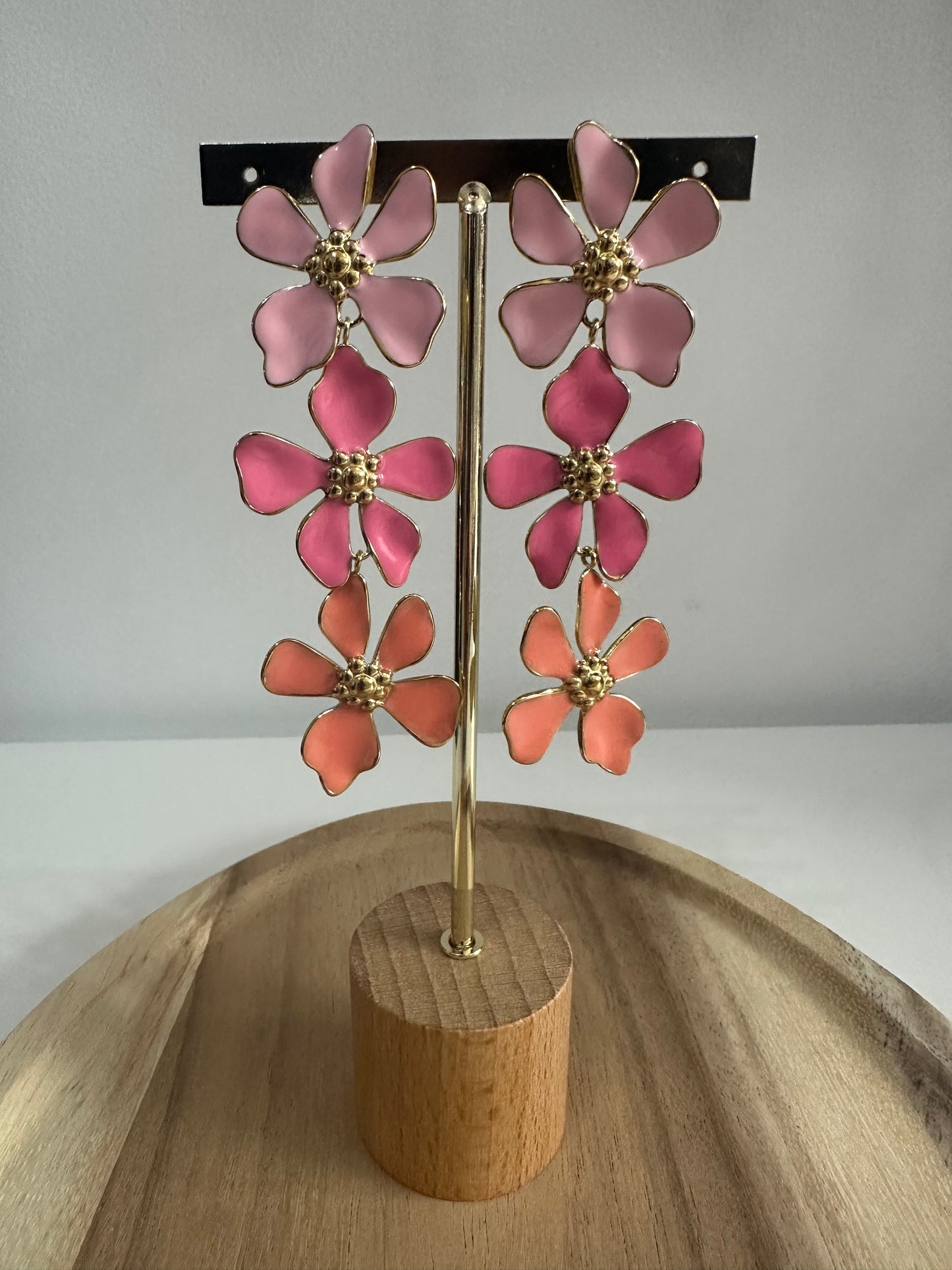 Boucles d’oreilles fleurs colorées