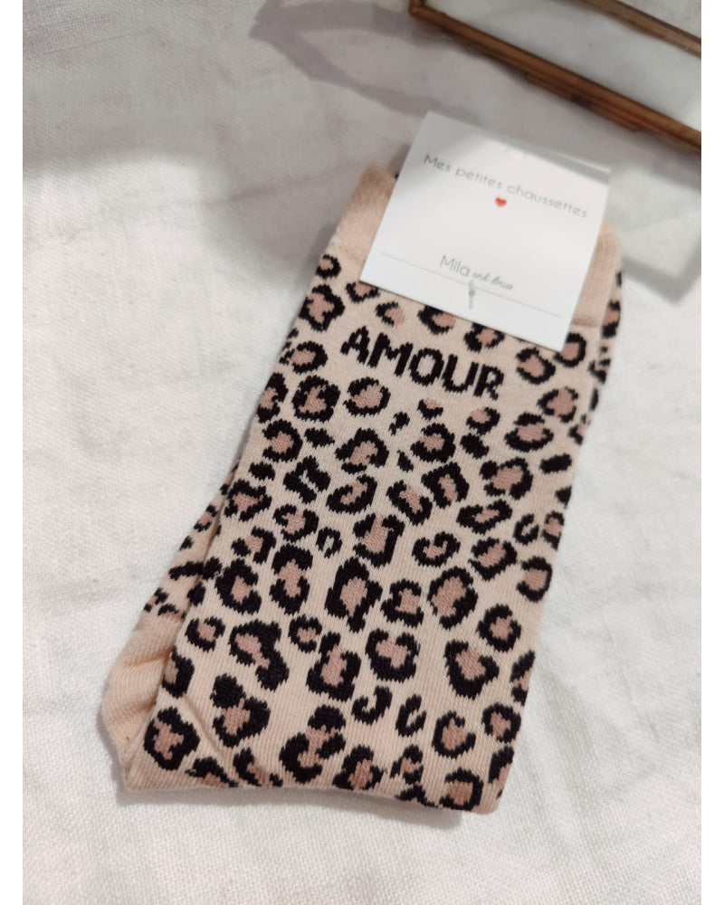 Chaussette léopard amour
