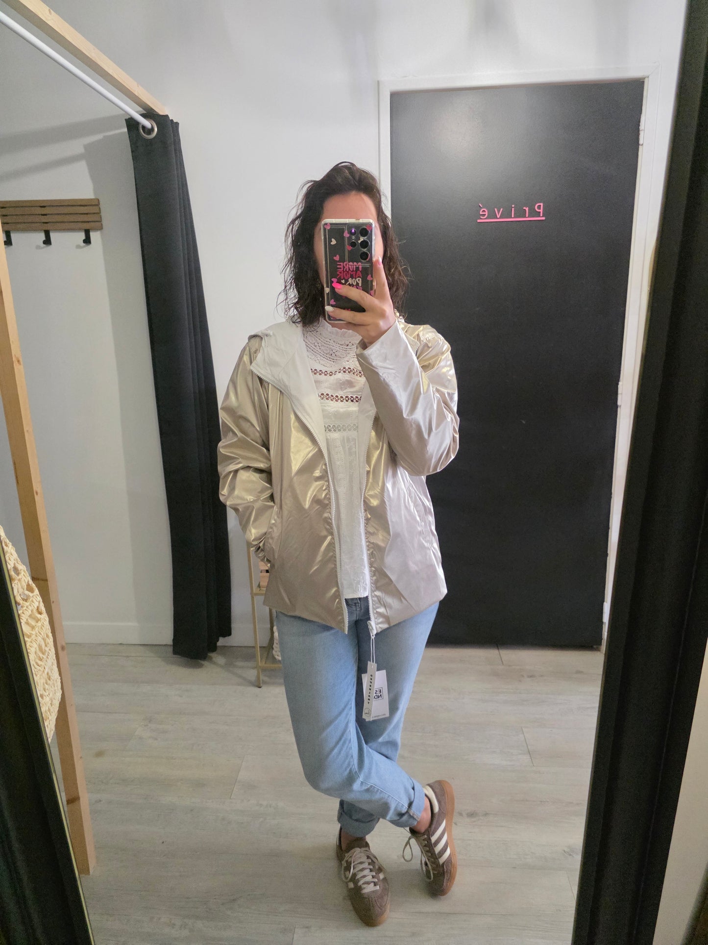 Parka Erna blanche et or
