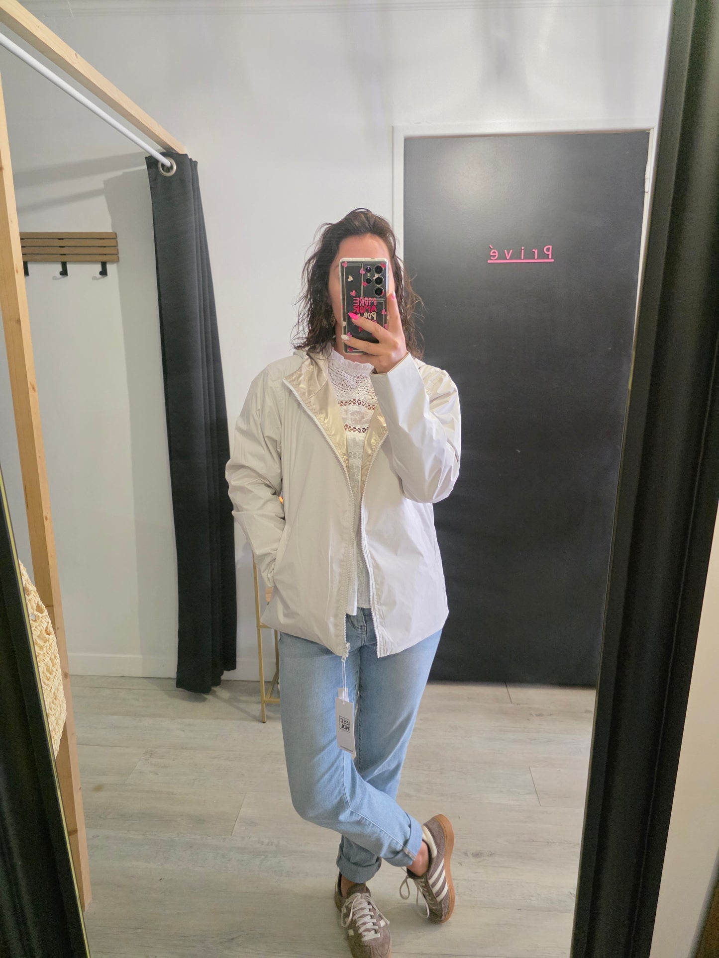 Parka Erna blanche et or