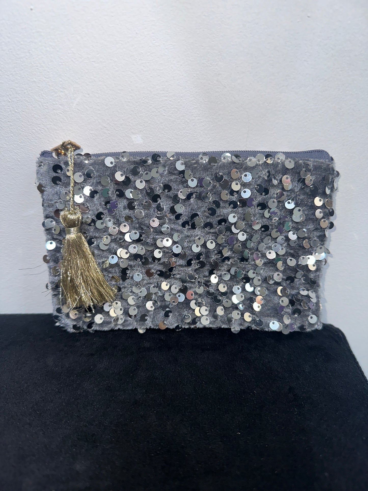 Pochette sequin grise