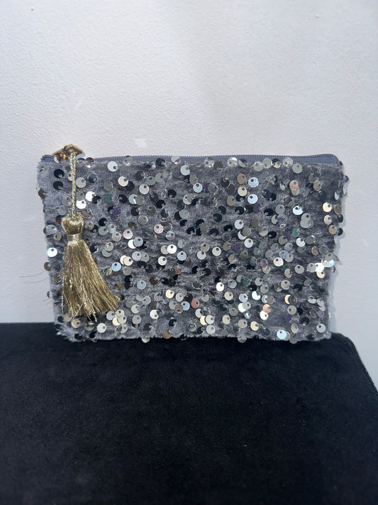 Pochette sequin grise