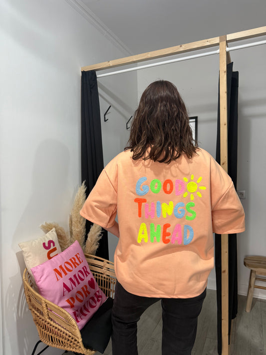 T shirt épais Camélia Orange