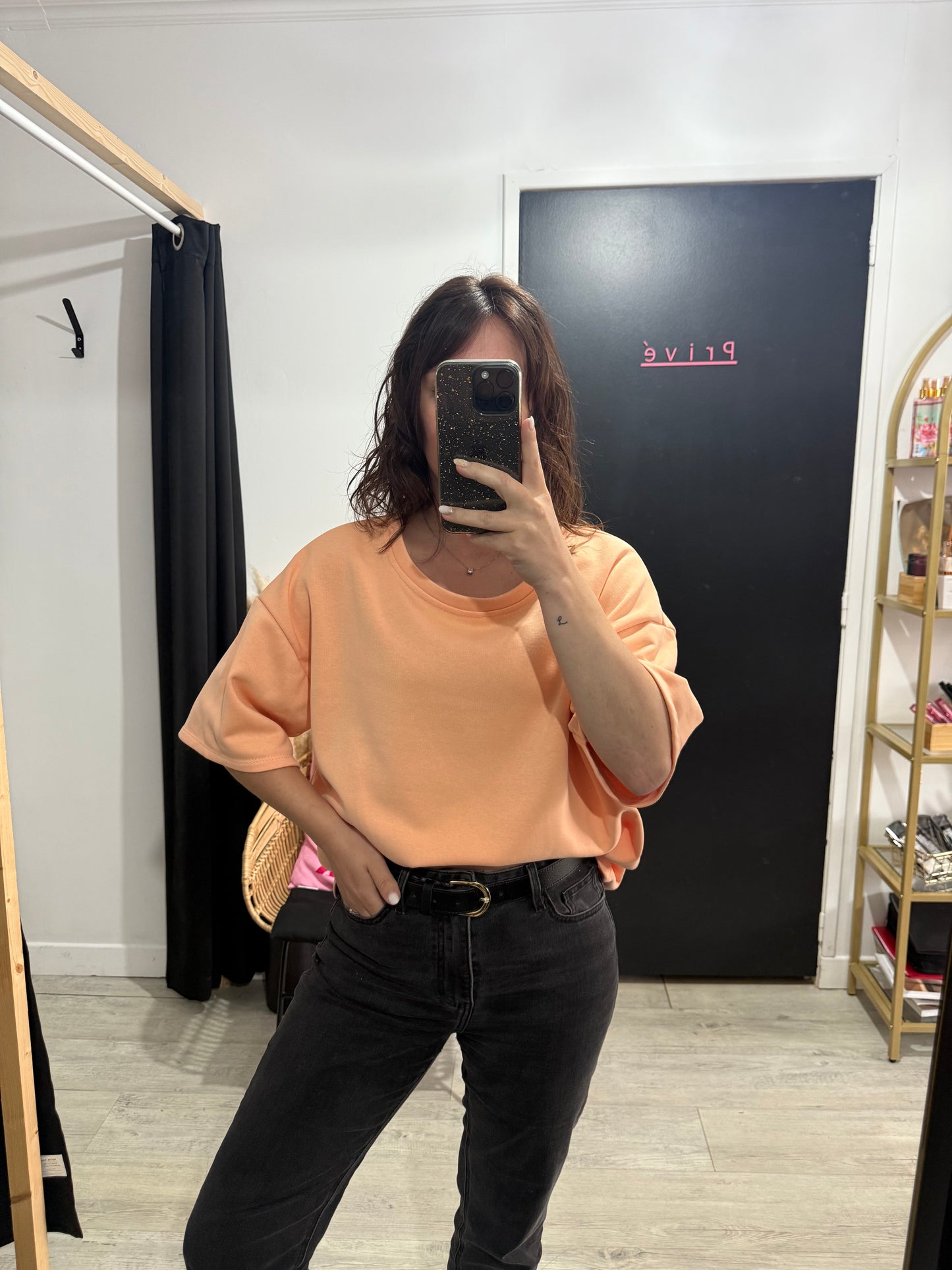 T shirt épais Camélia Orange