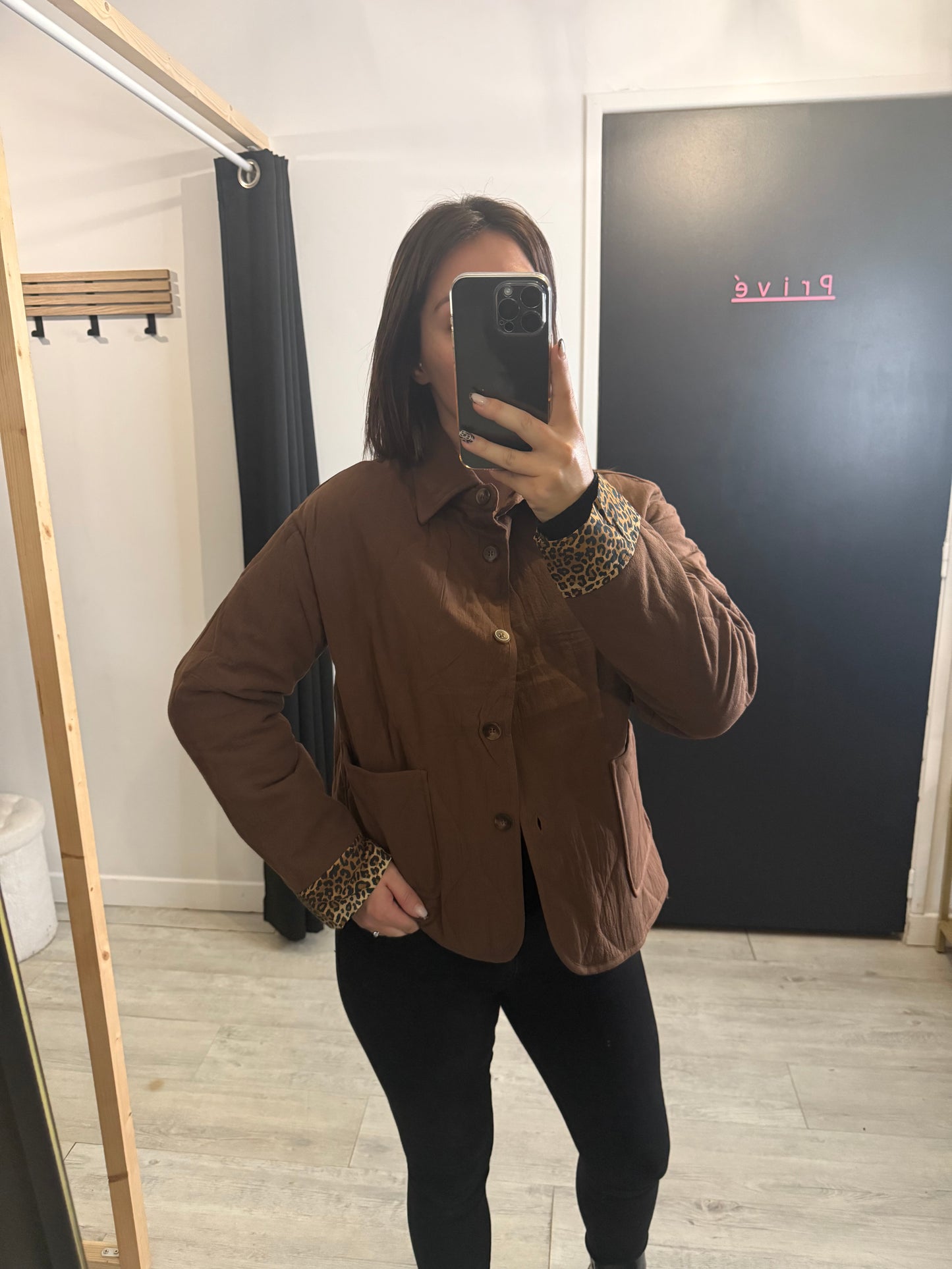 Veste manche léopard Lorie