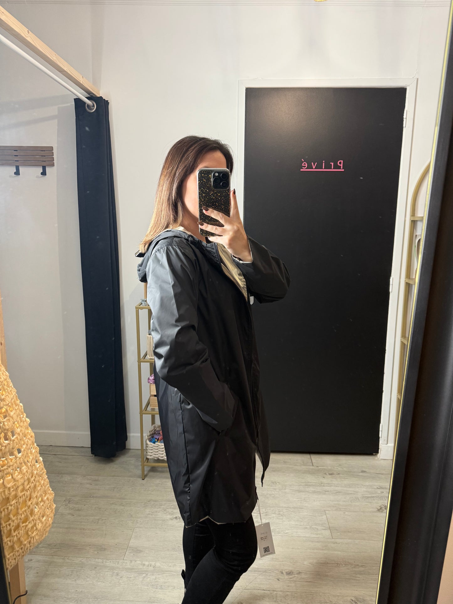 Parka Isa noir réversible doré