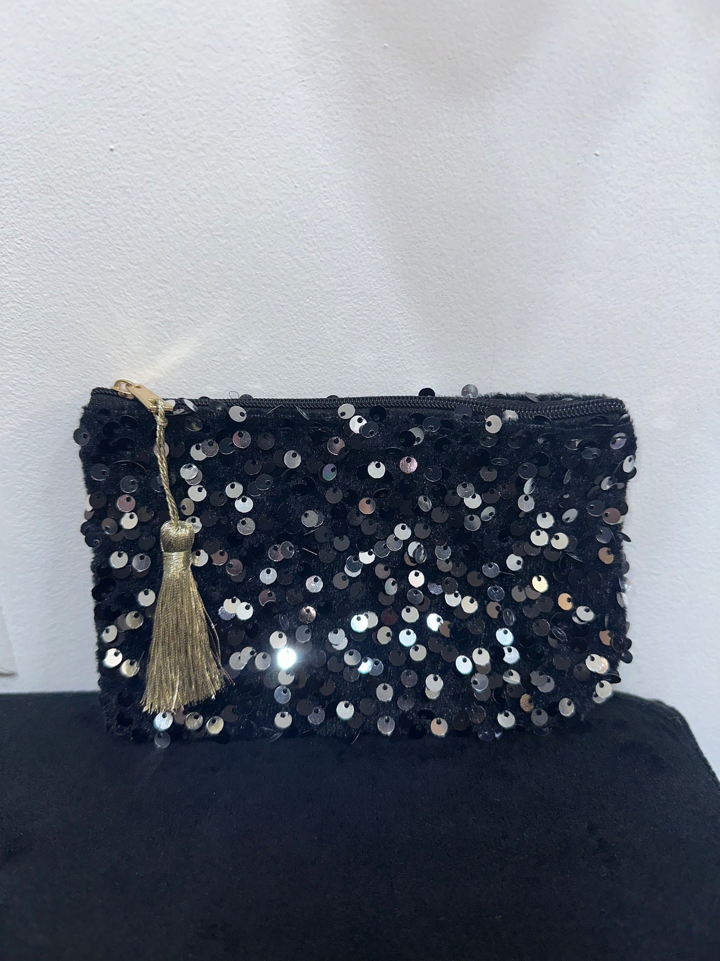 Pochette sequin noir