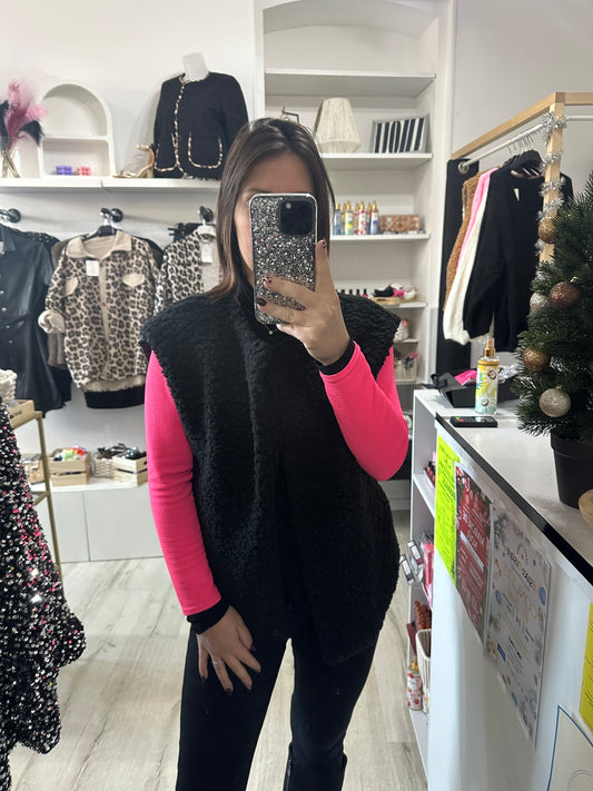 Veste teddy noir