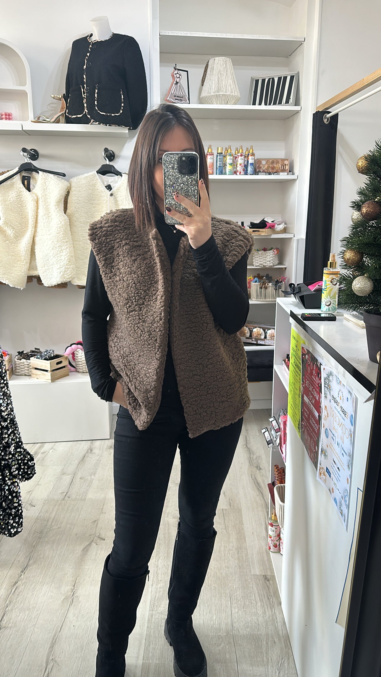 Veste teddy marron