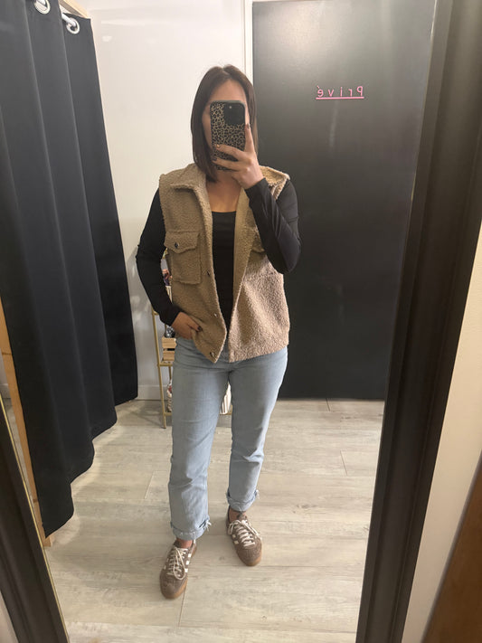 Gilet wil beige