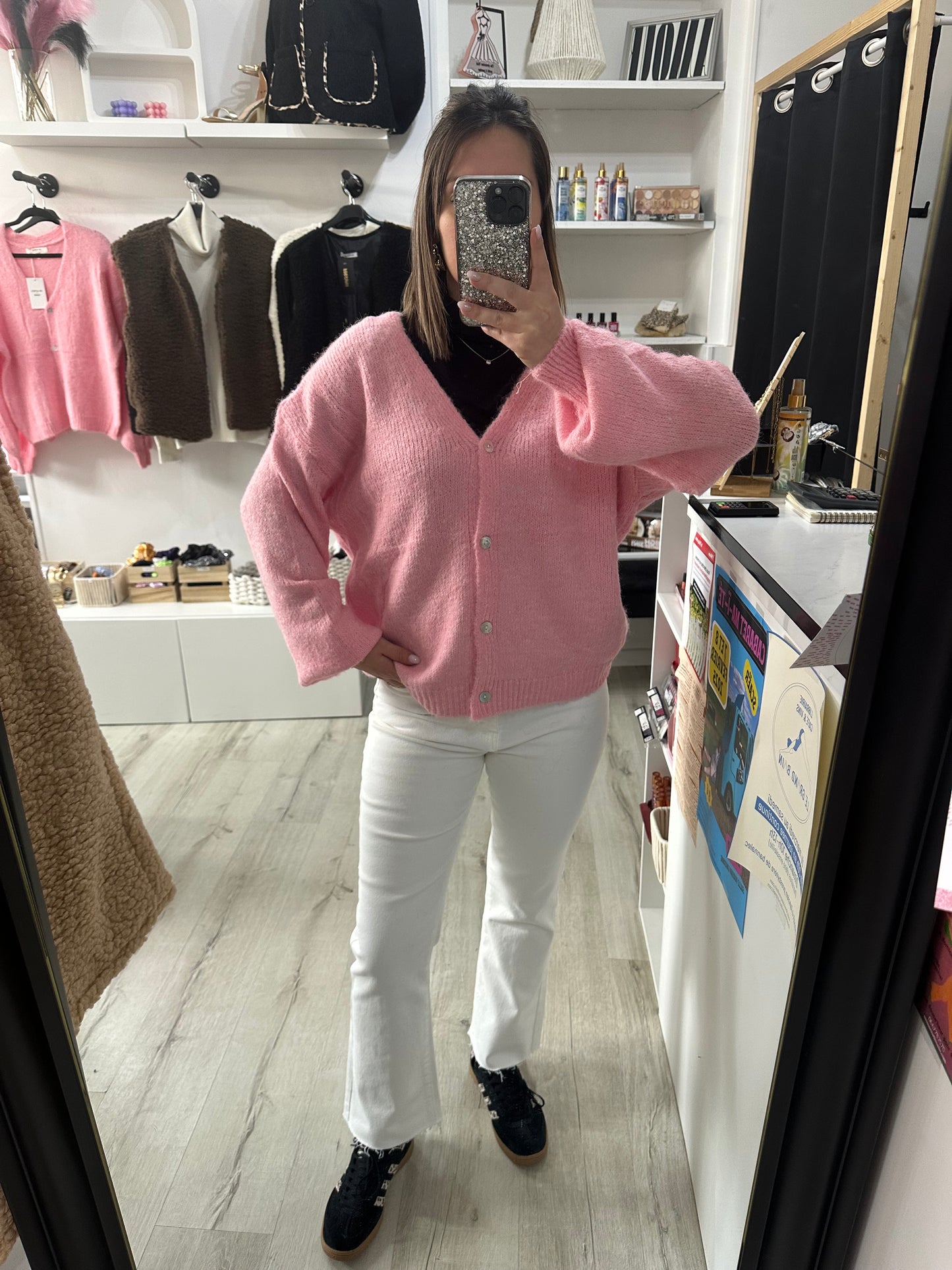 Gilet Anaïs rose bonbon