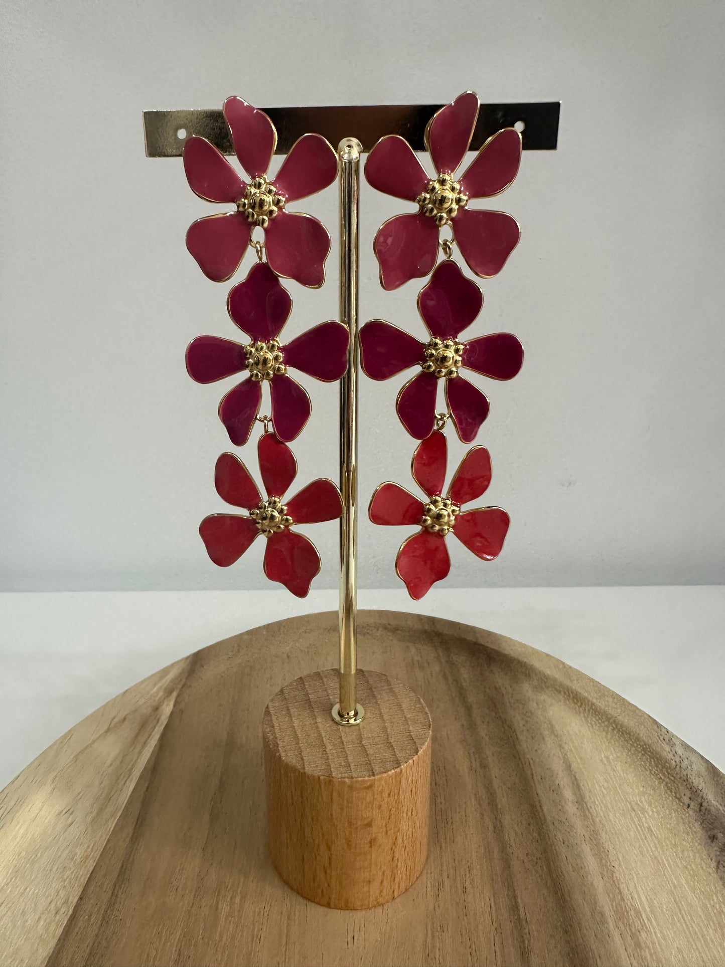 Boucles d’oreilles fleurs colorées
