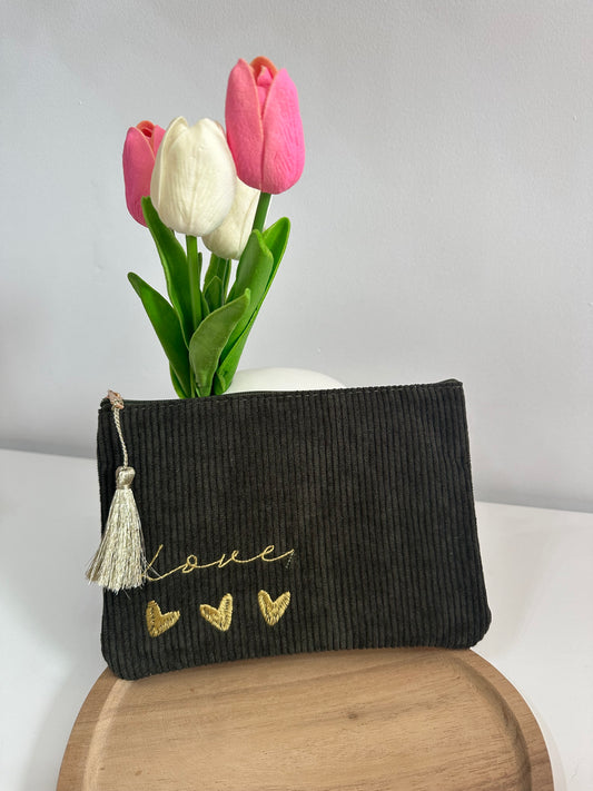 Pochette Love kaki