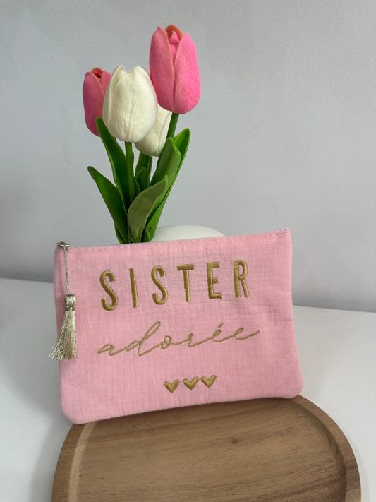 Pochette sister adorée rose