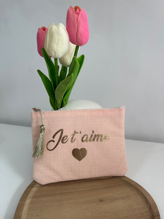 Pochette je t'aime saumon