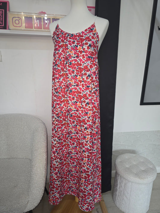 Robe Alicia fleurs rouge