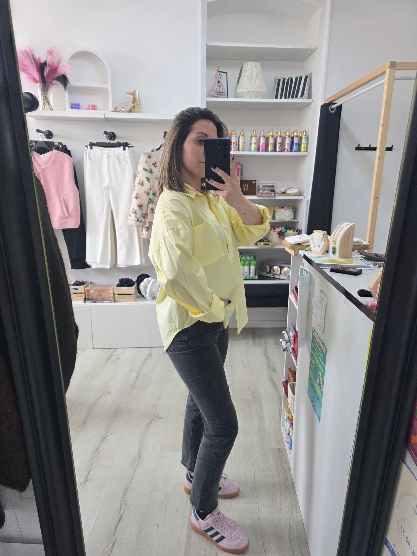 Chemise charlotte jaune pastel