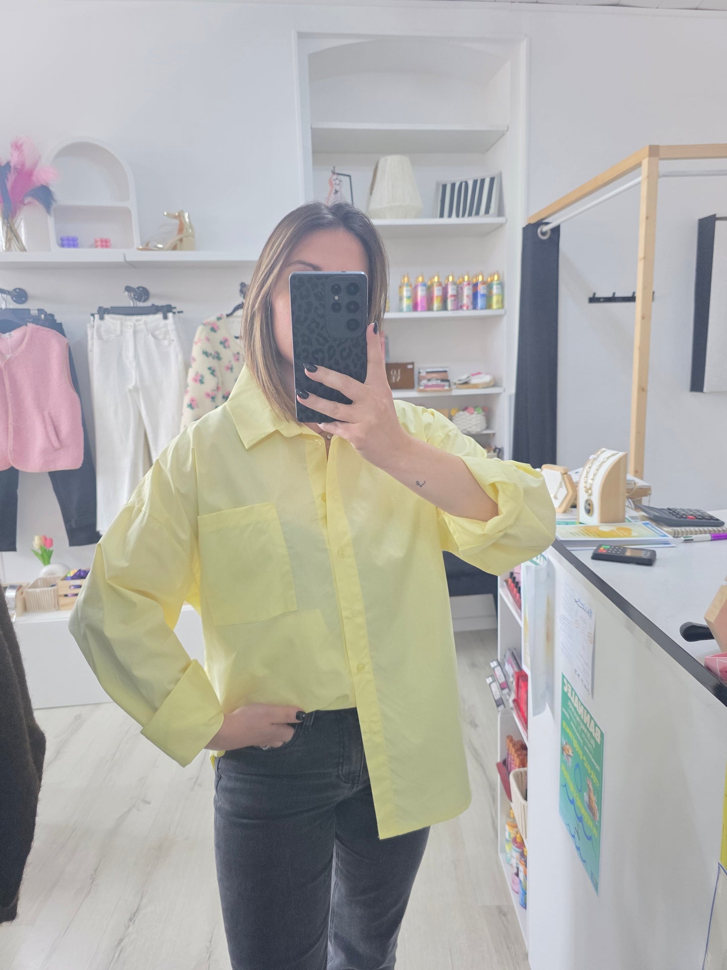 Chemise charlotte jaune pastel